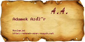 Adamek Azár névjegykártya